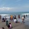 WISATAWAN : Suasana objek wisata pantai Citepus Palabuhanratu Sukabumi ramai pengunjung atau wisatawan. (foto : ist)