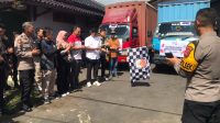 PENGAWALAN : KPU Kota Sukabumi bersama Forkopimda dan Bawaslu mengawal pendistribusian logistik ke setiap Gedung PPK.(Foto : ist)