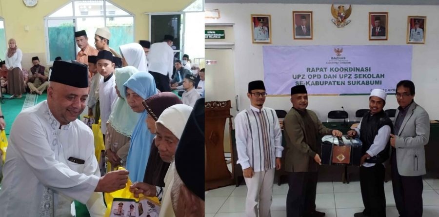 Badan Amil Zakat Nasional (Baznas) Kabupaten Sukabumi distribusikan puluhan ton beras kepada masyarakat Kabupaten Sukabumi.