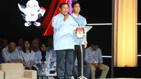 Calon presiden nomor urut 2, Prabowo Subianto, mengatakan makan gratis adalah mutlak bagi rakyat Indonesia. (DERY RIDWANSAH/ JAWAPOS.COM)