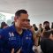 Ketua Umum Partai Demokrat Agus Harimurti Yudhoyono (AHY) menghadiri Apel Siaga Perubahan di SUGBK, Senayan, Jakarta, Minggu (16/7). (MUHAMMAD RIDWAN)