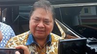 Ketua Umum Partai Golkar sekaligus Menko Perekonomian Airlangga Hartarto di Jakarta, Senin (26/2/2024). (Rangga Pandu Asmara Jingga)