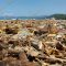 BERSERAKAN : Suasana pantai Citepus muara desa Citepus Kecamatan Palabuhanratu banyak serakan sampah.(FOTO : NANDI/ RADARSUKABUMI)