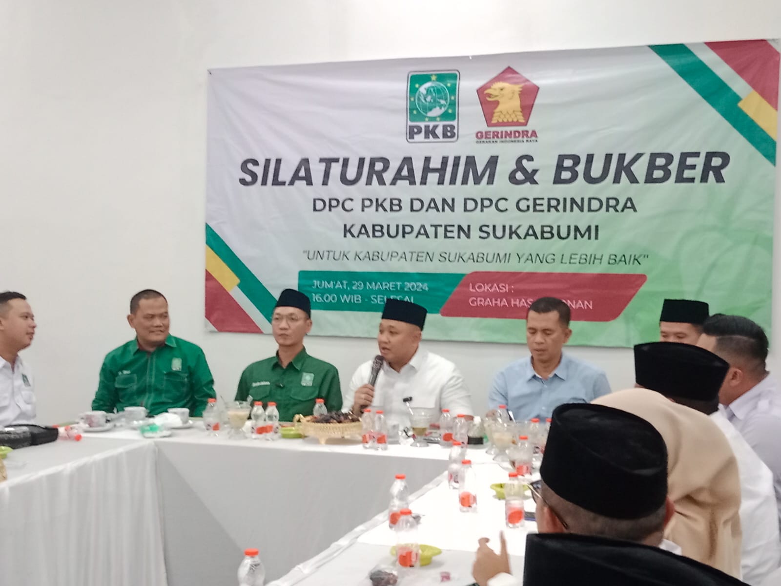 Jelang Pemilihan Kepala Daerah (Pilkada) 2024, jajaran pengurus DPC Partai Kebangkitan Bangsa (PKB) dan DPC Partai Gerakan Indonesia Raya (Gerindra) Kabupaten Sukabumi,