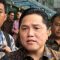 Menteri Badan Usaha Milik Negara (BUMN) Erick Thohir usai menghadiri penandatanganan MoU dengan Badan Pengawas Keuangan dan Pembangunan (BPKP) di Jakarta, Senin (4/3/2024).