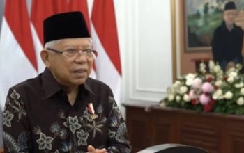 Wakil Presiden Ma'ruf Amin saat menyampaikan sambutan dalam acara Tahrib Ramadhan Sekretariat Wakil Presiden (Setwapres) di Pondok Pesantren Al Jauhari Garut, Jawa Barat, Kamis (7/3/2024). (Andi Firdaus).