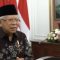 Wakil Presiden Ma'ruf Amin saat menyampaikan sambutan dalam acara Tahrib Ramadhan Sekretariat Wakil Presiden (Setwapres) di Pondok Pesantren Al Jauhari Garut, Jawa Barat, Kamis (7/3/2024). (Andi Firdaus).