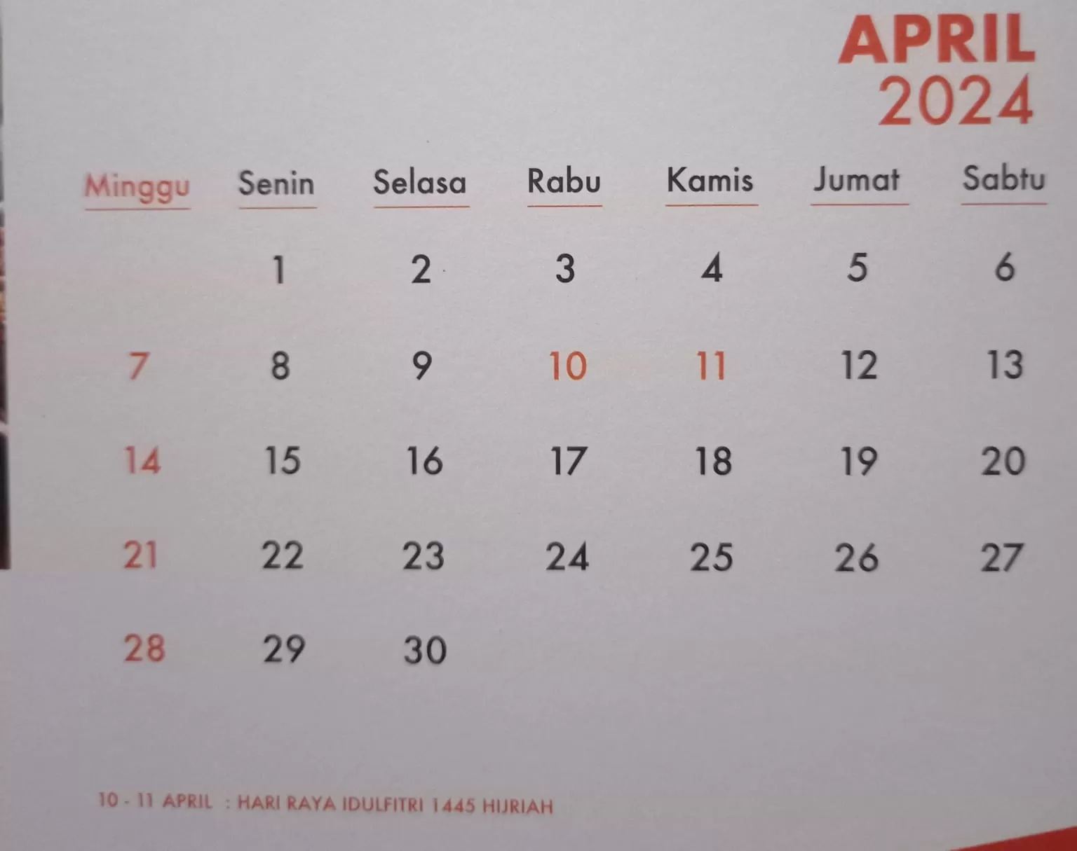 Ilustrasi kalender masehi 2024 bulan April. (Edy Pramana/JawaPo.com)