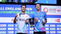 PENANTIAN PANJANG: Setelah 30 tahun menanti, akhirnya tunggal putra Indonesia kembali menjadi juara di All England 2024. Bahkan dengan torehan yang sama, menciptakan all Indonesian final. (PBSI)