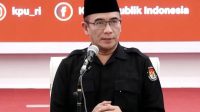 Ketua KPU RI Hasyim Asy’ari saat menetapkan hasil Pemilu 2024 di Gedung KPU RI, Jakarta, Rabu (20/3/2024). 