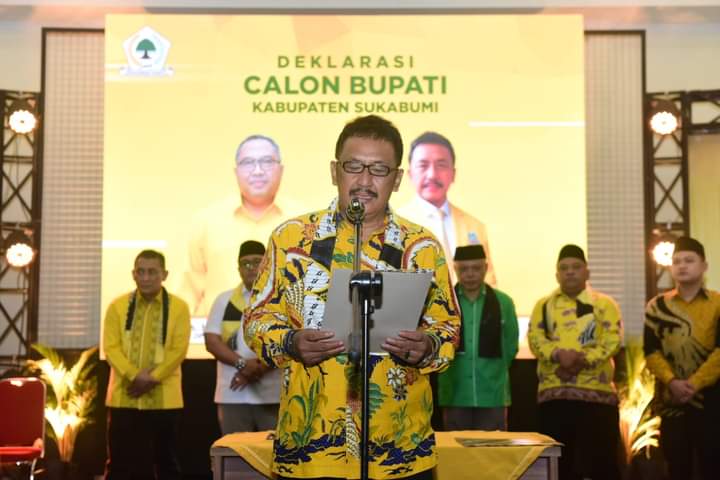 Koalisi tanpa nama antara Partai Golkar, Gerindra dan PPP menjagokan Asep Japar (Asjap) menjadi Bakal Calon (Balon) Bupati Sukabumi, Jumat (26/04/2024).