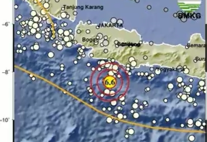 Gempa bumi dilaporkan mengguncang wilayah Sukabumi, Sabtu Malam (27/04/2024)