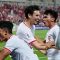 Pesepak bola Timnas U-23 Indonesia melakukan selebrasi usai menang saat bertanding melawan Timnas U-23 Korea Selatan pada babak perempat final Piala Asia U-23 2024 di Stadion Abdullah bin Khalifa, Doha, Qatar, Jumat (26/4/2024) dini hari.