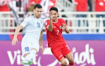 Pertandingan semifinal Piala Asia U23 2024 antara Indonesia vs Uzbekistan di Stadion Abdullah bin Khalifa, Doha, Senin malam WIB 29 April 2024. (laman the-afc.com)