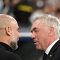 Manajer Manchester City asal Spanyol Pep Guardiola sebelum pertandingan sepak bola leg pertama perempat final Liga Champions UEFA antara Real Madrid CF dan Manchester City di stadion Santiago Bernabeu di Madrid pada 9 April 2024. (ANTARA/AFP/Javier Soriano)