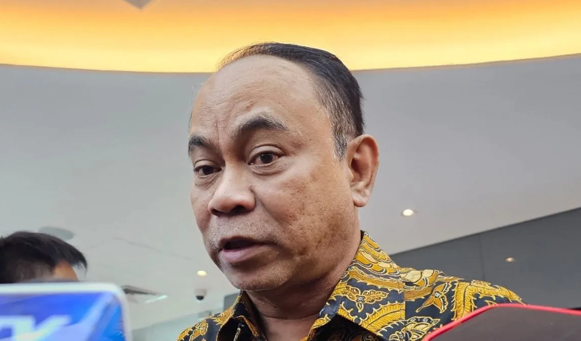 Menteri Komunikasi dan Informatika Budi Arie Setiadi di Kantor Kementerian Kominfo, Jakarta Pusat, Jumat (19/4/2024). (Livia Kristianti)