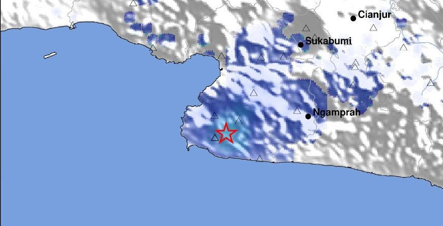 Gempa bumi dilaporkan mengguncang wilayah Sukabumi Senin, (08/04) 2024 pukul 20:31:32 WIB