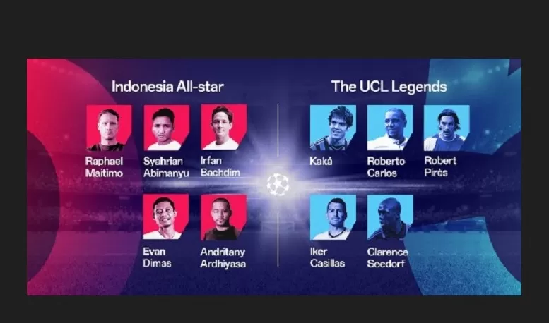 Pertandingan persahabatan tersebut mempertemukan Garuda Legends yang merupakan kumpulan pemain senior Indonesia, dan UCL Legends yang merupakan kumpulan legenda UEFA Champions League dan dinamai Legends Meet Garuda.