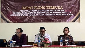 KPU Kabupaten Sukabumi Gelar Rapat Pleno Penetapan Kursi Dan Calon Terpilih Anggota DPRD 2024-2029