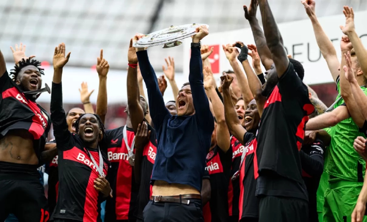 Bayer Leverkusen juara Bundesliga 2023/24 tanpa kekalahan. (X @bayer04_en)