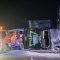 Mobil derek berusaha mengevakuasi bus yang terlibat kecelakaan di Desa Pelasari, Kecamatan Ciater, Kabupaten Subang, Jawa Barat, Sabtu (11/5/2024) malam. (Raisan Al Farisi)