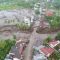 Pantauan drone BPBD Tanah Datar atas banjir bandang di Simpang Manunggal, Kecamatan Lima Kaum, Kab Tanah Datar. Sungai itu berhulu di Gunung Marapi dengan nama Sungai Malana atau Lona (BNPB)