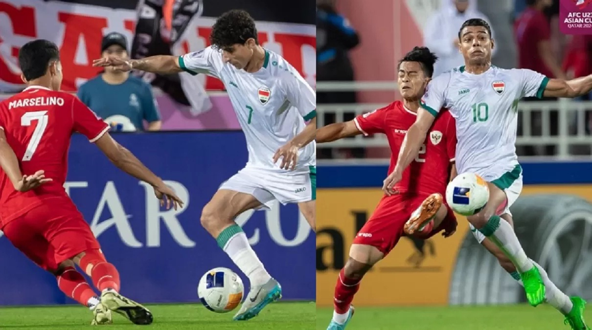 Pertandingan perebutan tempat ketiga Piala Asia U23 2024 antara Irak vs Indonesia di Stadion Abdullah bin Khalifa, Doha, Qatar, Kamis (2/5) malam WIB. (X @afcasiancup)