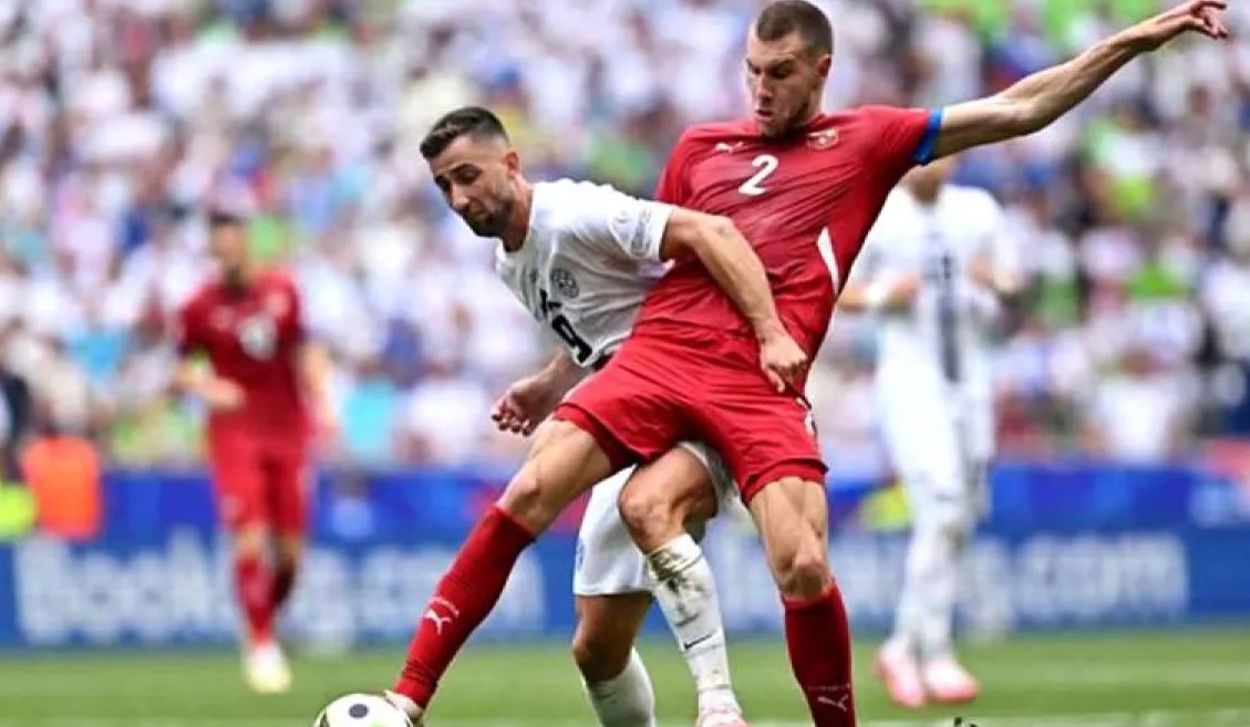 Matchday ke-2 Grup C antara Slovenia vs Serbia berakhir imbang 1-1 di Allianz Arena, Munich pada Kamis 20/6/2024). (UEFA/pri)