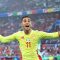 Penyerang Spanyol Ferran Torres merayakan mencetak gol pertama timnya selama pertandingan sepak bola Grup B UEFA Euro 2024 antara Albania dan Spanyol di Duesseldorf Arena di Duesseldorf pada Selasa (24/6/2024). (AFP/Patricia De Melo Moreira)