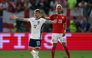 Laga Inggris vs Denmark berakhir dengan skor imbang 2-2 dalam lanjutan matchday ke-2 Grup C Piala Eropa 2024 di Deutsche Bank Park, Frankfurt, Jumat (21/6/2024). (UEFA)