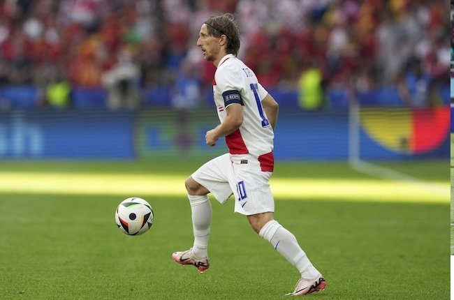 Pemain Kroasia, Luka Modric (c) AP Photo/Sunday Alamba