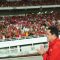 Ketua Umum PSSI, Erick Thohir berjalan menghampiri suporter seusai pertandingan antara timnas Indonesia menghadapi Filipina pada putaran keempat Kualifikasi Piala Dunia 2026 zona Asia di Stadion Gelora Bung Karno, Jakarta, Selasa (11/06/2024). (PSSI)