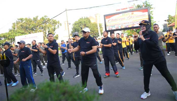 Olahraga Bersama Polres Sukabumi Kota