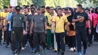 Polres Sukabumi Gelar Jalan Santai dan Senam Bersama dan Peringati Hari Bhayangkara ke 78