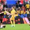 Gelandang Belgia Kevin De Bruyne (kiri) merayakan gol kedua timnya bersama rekan setimnya penyerang Belgia Yannick Carrasco (kanan) selama pertandingan sepak bola Grup E UEFA Euro 2024 antara Belgia dan Rumania di Stadion Cologne, Cologne, Sabtu (22/6/2024). (AFP/Kirill Kudryavtsev)