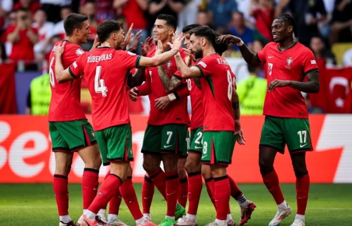 Potugal berhasil lolos ke babak 16 besar Euro 2024. (Sumber: Twitter @cristiano)