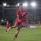 Pesepak bola Timnas Indonesia Evandra Florasta berselebrasi usai berhasil mencetak gol ke gawang Timnas Filipina pada pertandingan penyisihan grup A Piala AFF U-16 di Stadion Manahan, Solo, Jawa Tengah, Senin (24/6/2024).(ANTARA)