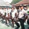 DIBINA : Puluhan security saat mengikuti apel pembinaan di Mapolsek Cicurug.