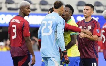 Duel antara Brasil vs Kosta Rika di Copa America 2024 (c) AP Photo/Mark J. Terrill