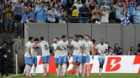 Timnas Uruguay meraih kemenangan lima gol tanpa balas atas Bolivia pada laga kedua Grup C Copa America 2024 di MetLife Stadium, East Rutherford, New Jersey, Jumat (28/6/2024) pagi WIB. (AP Photo/Julia Nikhinson)