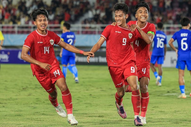 Selebrasi gol pemain Timnas Indonesia U-16 di Piala AFF U-16 2024 