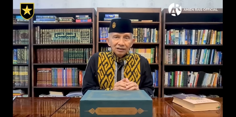 Tangkap layar mantan Ketua Umum PP Muhammadiyah Amien Rais/RMOL