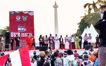 Aksi damai di Monas, menolak keikutsertaan Israel di Olimpiade Paris