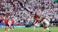 Mikel Merino mencetak gol kemenangan untuk Timnas Spanyol dalam pertandingan perempat final Piala Eropa 2024 lawan Jerman di Mercedes-Benz Arena pada Sabtu (6/7/2024). (Dok-UEFA)