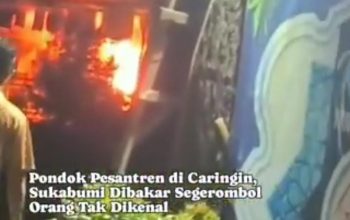 TANGKAPAN LAYAR : Video yang menarasikan mendadak viral dengan sebuah video yang menyebutkan kebakaran di Pondok Pesantren Nurul Fazri di Caringin Kabupaten Sukabumi Jawa Barat pimpinan Habib Abdurahman Bin Ahmad Assegaf.