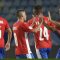 Para pemain Timnas Paraguay di Copa America 2021 di Stadion Olimpiade di Goiania, Brasil, pada 14 Juni 2021. (Foto: NELSON ALMEIDA / AFP)