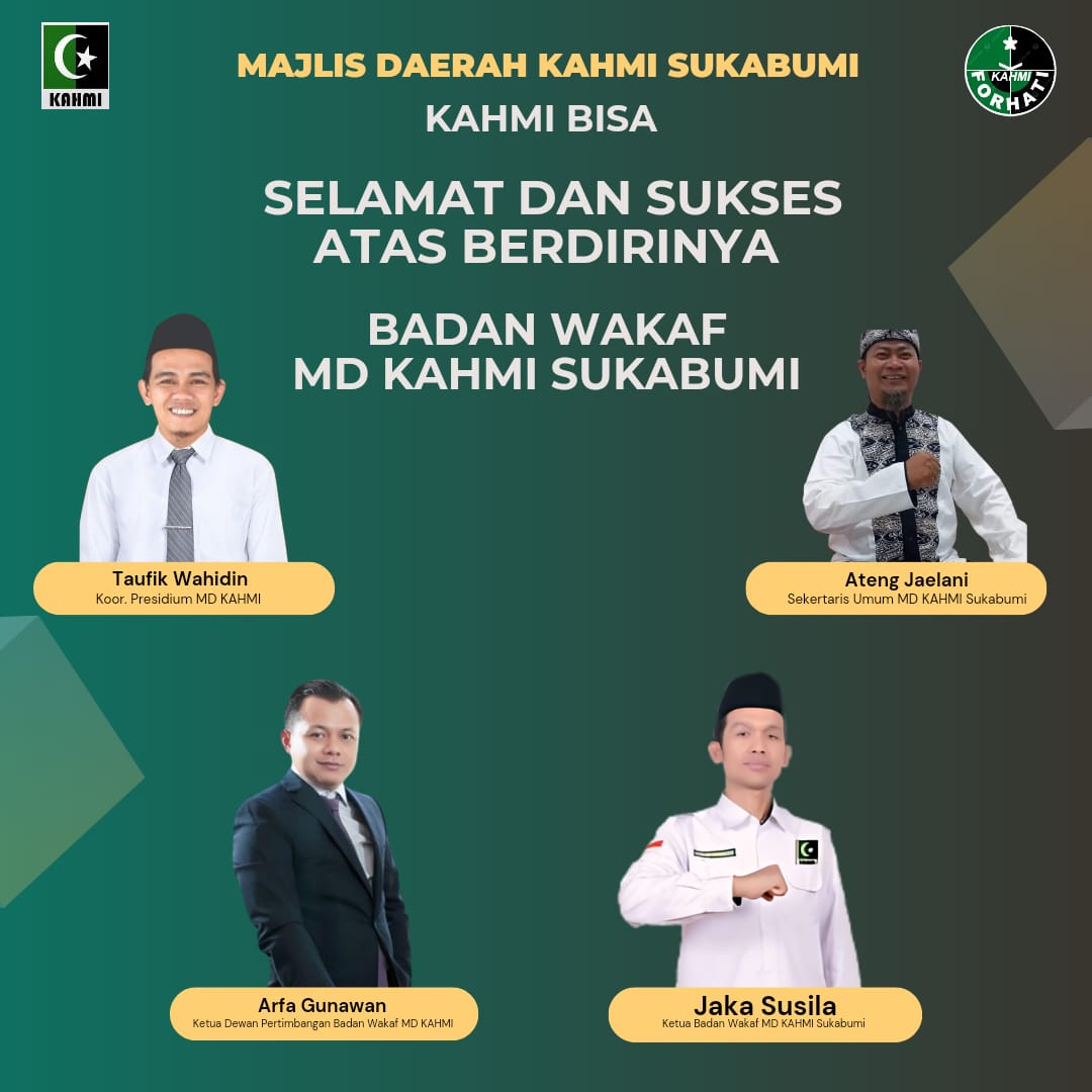 Majelis Daerah Korps Alumni Himpunan Mahasiswa Islam (KAHMI) Sukabumi resmi membentuk Badan Wakaf
