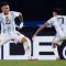 Pemain Argentina Lautaro Martinez merayakan gol ketiga mereka dengan Rodrigo De Paul selama Piala Dunia pada pertandingan Kualifikasi Argentina melawan Uruguay di El Monumental, Buenos Aires, Argentina, Minggu (10/10/2021) ANTARA FOTO/REUTERS/Agustin Marcarian/FOC/sa.