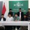 Sejumlah anggota dewan syuro PKB saat konferensi pers di Kantor PBNU, Jakarta, Jumat (9/8/2024). (ANTARA/Bagus Ahmad Rizaldi)