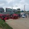 Suasana area Blok D kawasan Lapangan Upacara Istana Negara IKN, Kalimantan Timur, yang mulai diisi peserta undangan HUT Ke-79 RI dari kalangan pekerja konstruksi, Sabtu (17/8/2024). (Andi Firdaus)